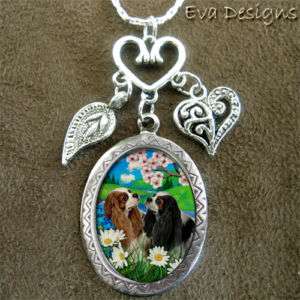 CAVALIER KING CHARLES SPANIEL DOG SILVER CHARM NECKLACE  