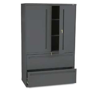  Series Lateral File With Storage Cabinet, 42 x 19 1/4 x 67, Charcoal 