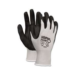  Economy Foam Nitrile Gloves, Medium, Gray/Black, Dozen 