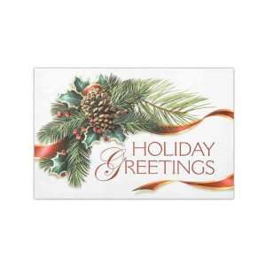   holiday card for charity with gathering of greens design. Office
