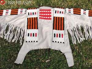 Sioux Style Lazy Stitch Beaded Leather Warrior Shirt  