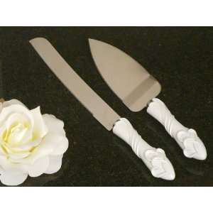  New Two Hearts Become One Cake and Knife Set Kitchen 