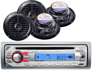 208W NEW SONY MARINE BOAT CD RADIO 4 6.5 BLACK SPEAKERS  