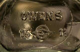 Owens 16 1 3viii old medicine bottle glass Duraglas mint condition cap 