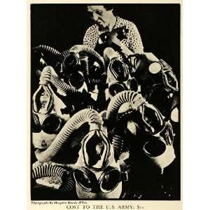  1936 Print Gas Masks Chemical Warfare U S Army Toxic Poison 