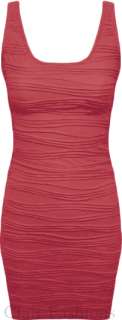 Ladies Crinkle Bodycon Mini Vest Dress Womens Top 8 14  