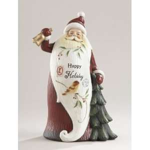  10.9 Resin Chr Merlot Santa w/ Bell & Tree