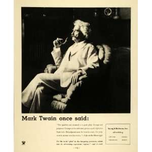  1934 Ad Mark Twain Young Rubicam Life Mississippi Portrait 