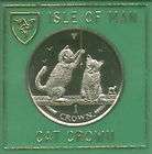 2001 Isle of Man Somali Kittens Breed Cat Crown Coin BU Gift Set in 