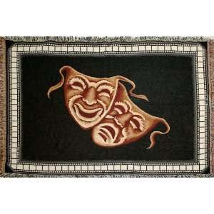  Comedy Tragedy Deluxe Home Theater Throw Blanket in Black 