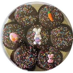 Dark Chocolate Dipped Oreo Cookies with Easter Chicks and Eggs Easter 