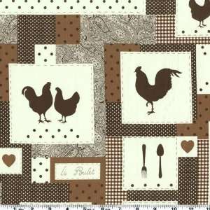  45 Wide Michael Miller Kitschy Chicky Brown Fabric By 