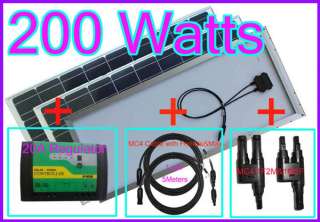 New200w(100w*2)Mono solar panel charger 12VDC battery   