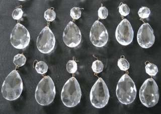 lot of 121 vintage Chandelier Prisms octagon teardrop Luster glass 