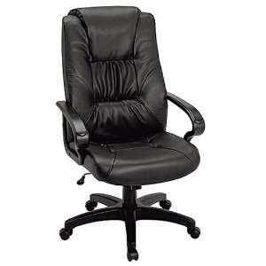  Furniture At Work(R) Leather Executive Chair, Black