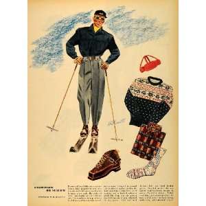 1947 Print H Runnette Men Fashion Ski Clothing Pattern 