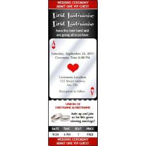  Ace of Hearts Wedding Ticket Invitation Health & Personal 
