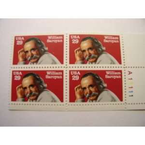  US 1991 Postal Stamps, William Saroyan, S# 2538, PB of 4 