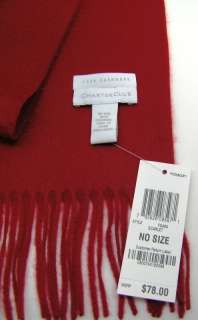 Charter Club Cashmere Scarf Luxurious Textured Scarlet Red New  