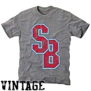 NCAA Stony Brook Seawolves Ash Distressed Logo Vintage Tri 