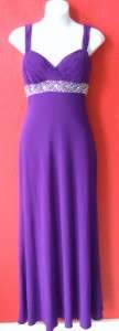 BETSY & ADAM purple stretch jersey formal dress NWT 6  