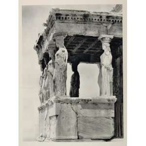  1937 Caryatid Erechtheion Acropolis Greek Statue Athens 