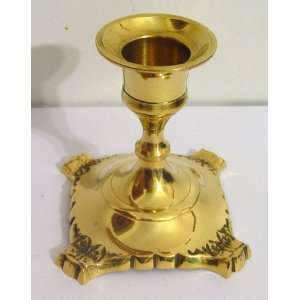 Polished Solid Brass Made in India Candle Holder 3 