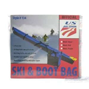   New Black and Red US Ski Team Ski and Boot Bag Set