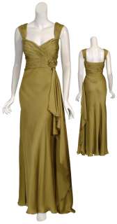 CHETTA B Lovely Ruched Drape Silk Eve Gown Dress 4 NEW  