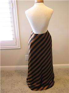 NWOT CHETTA B SILK BROWN/BLACK Animal stripe skirt sz 8  