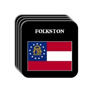 US State Flag   FOLKSTON, Georgia (GA) Set of 4 Mini Mousepad Coasters