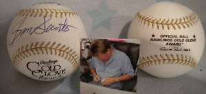 Ron Santo #10 Chicago Cubs Signed Gold Glove Baseball w/PIC Auto HOF 