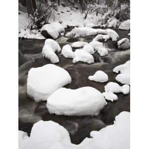 Snow Covered Boulders in Glacier Creek, Rocky Mountain National Park 