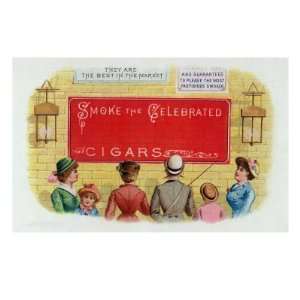  Smoke the Celebrated Cigars Brand Cigar Box Label Premium 