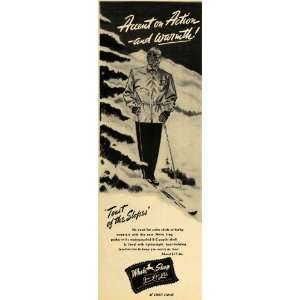  1947 Ad White Stag Mfg Co Jen Cel Lite Sweaters Skiing 