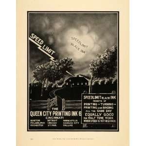 1917 Ad Queen City Printing Ink Co. Cincinnati Ohio   Original Print 