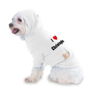 Love/Heart Christopher Hooded T Shirt for Dog or Cat X Small (XS 