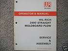 Wil Rich 2900 Straight Moldboard plow manual & service