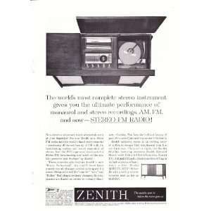  1961 Zenith Sibelius Stereo AM FM Radio Original Vintage 