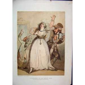    Colour Print C1850 Rehearsing Siddons Roger Kemble