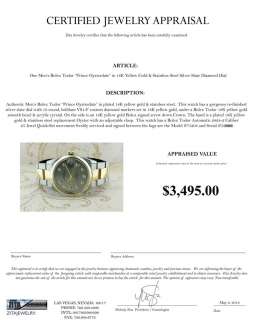   ROLEX TUDOR 18K/STAINLESS STEEL SILVER SLATE DIAMOND DIAL WATCH  