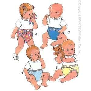  Kwik Sew 2062 Sewing Pattern, Baby & Toddler Diapers, Diaper 
