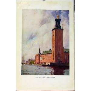 Colour Plate Sweden 1927 Town Hall Stockholm Print 