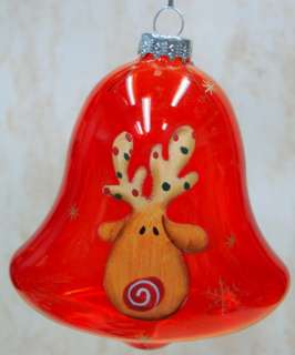 ORNAMENT Red Bell Snowman PERSONALIZE Glass 1726970  