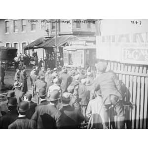  2/24/10. photo Strikers clamoring for motorman of car 