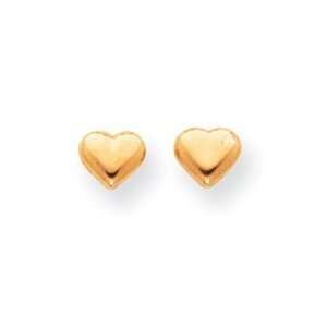  Sardelli   14kt Gold Small Puffed Heart Earrings Jewelry