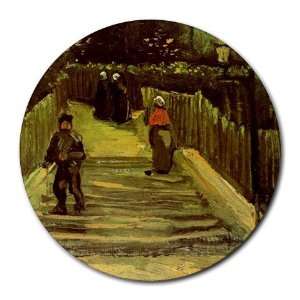  Sloping Path in Montmartre By Vincent Van Gogh Round Mouse 