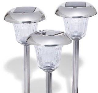 Solar Path Lights, Stainless Steel, Set of 10