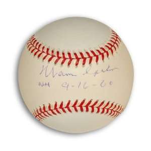  Warren Spahn Autographed Baseball   with NH 9 16 60 