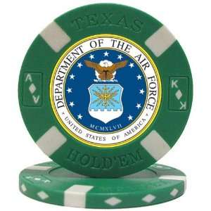   FORCE Seal on Green Big Slick Texas Holdem Chip